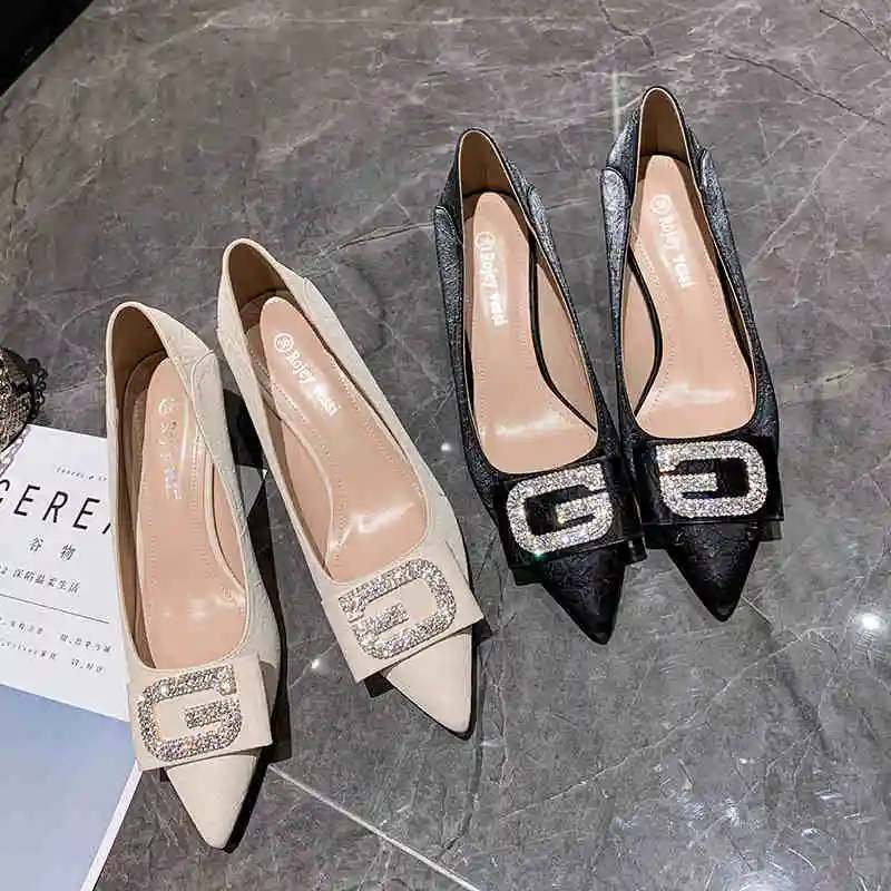 

2020 New Type Suitable For Wedding Diamond And Crystal Pearl Flower Shoes Wholesale Stock Customized High Bride Wedding Heels