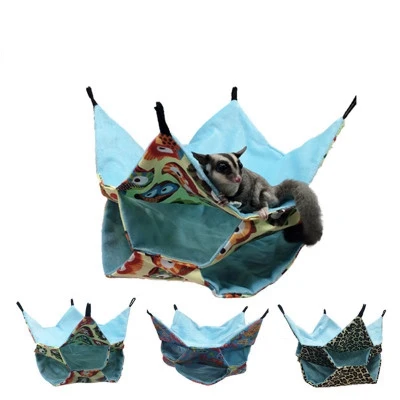 

D1839 Hamster Hanging House Small Animals Beds Double Layer Squirrel Pet Hammock, 3 color