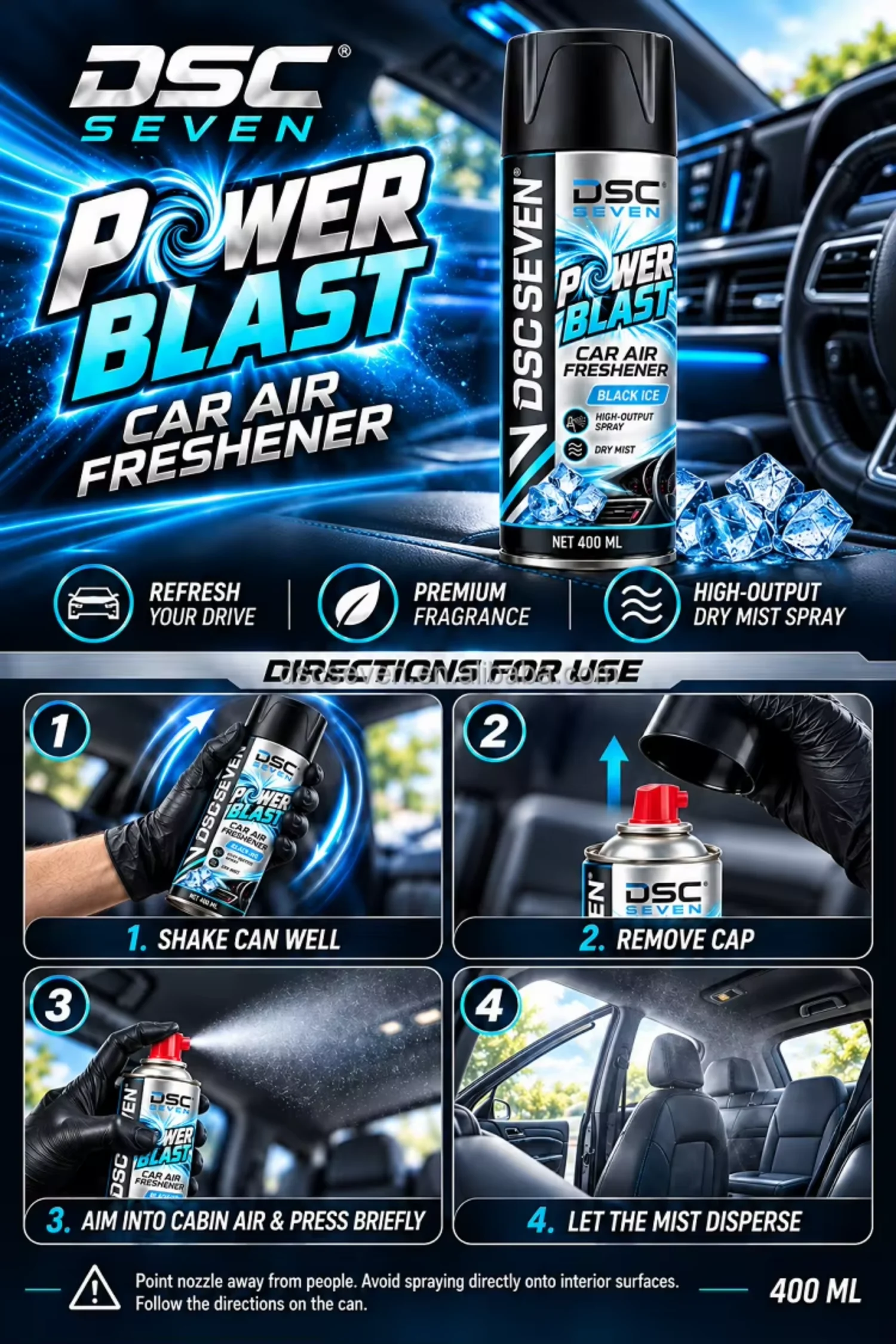 Wholesale 400ml Car Air Freshener Aerosol Spray Power Blast New Car Scent for Auto Detailing Shops and Distributors Wholesale 400ml Car Air Freshener Aerosol Spray Power Blast New Car Scent for Auto Detailing Shops and Distributors