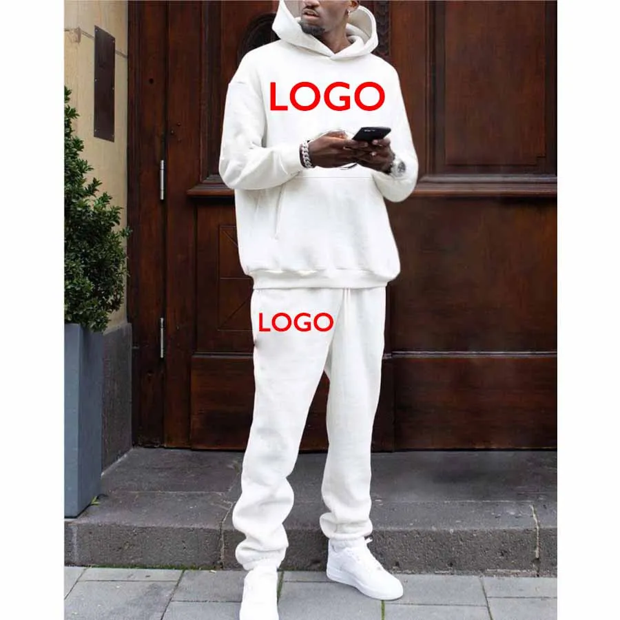 

Wholesale Sweatsuit Vender Velour Knitted Custom Sweatshirt Set Men Two Piece Set Tracksuit Unisex