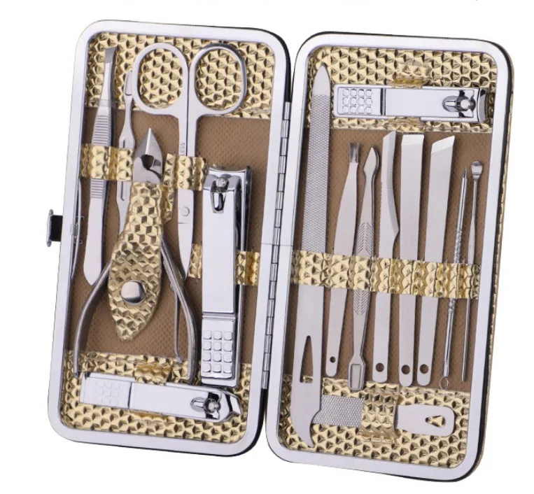 

Promotion Manicure Pedicure Set 19 Pcs Nail Care Cutter Cuticle Clippers Kit, Customized color