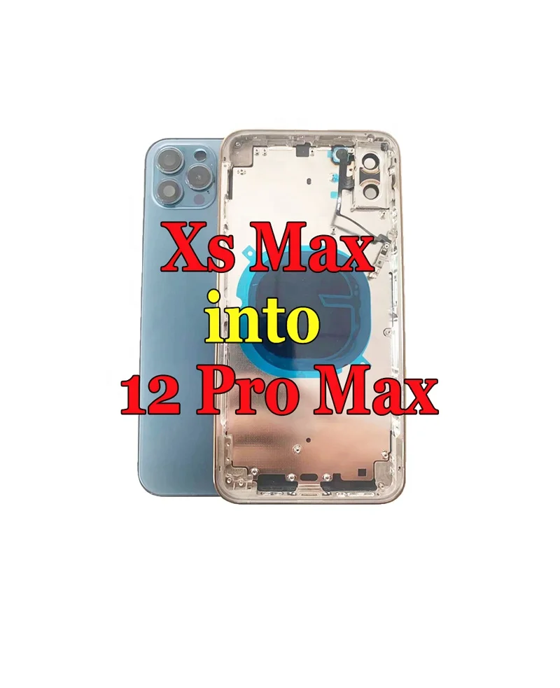 

DIY Back Housing for iPhone XS MAX UP Like Convert To Into iPhone 12 PRO MAX Housing Replacement, Black/white/gold/blue/custom