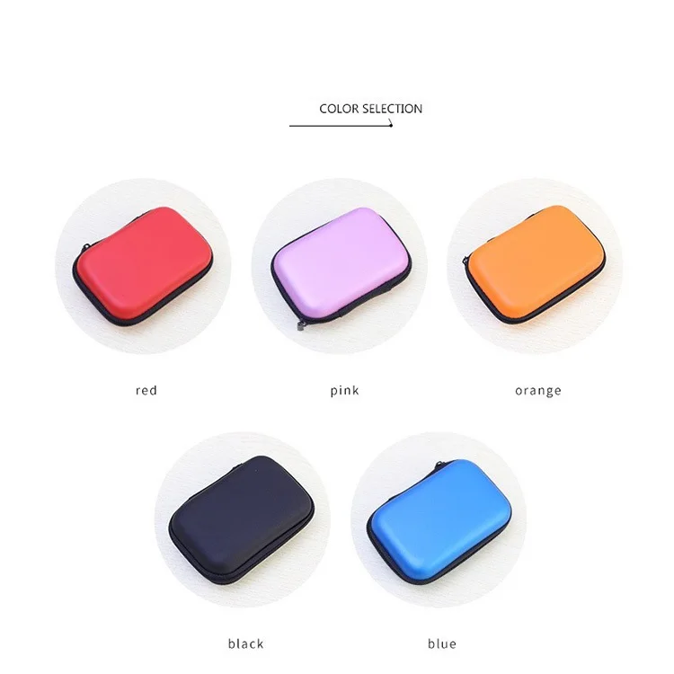 

Miniature Zipper Eva Earphone Case Headset Case Small Earphone Cases, Black or any customized color