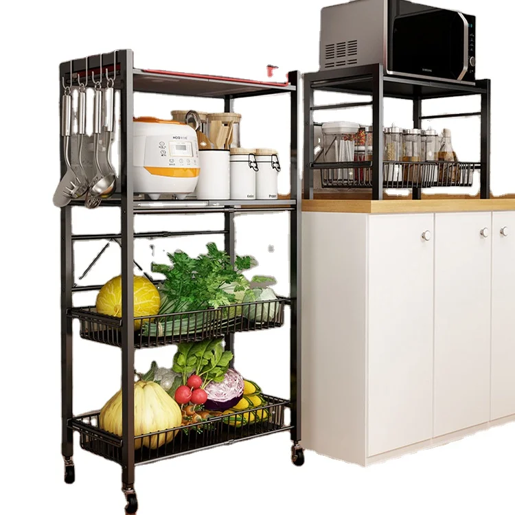 

Kitchen crevice storage rack floor multi-layer ultra narrow refrigerator crevice side storage pot storage vegetables