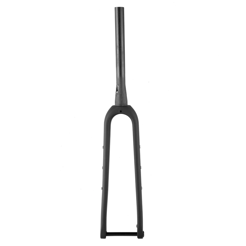 

Full Carbon Fiber 700C Cyclocross Bicycle Fork Max Tire 700x45C Flat Mount Disc All Road Gravel Bike Fork, Black