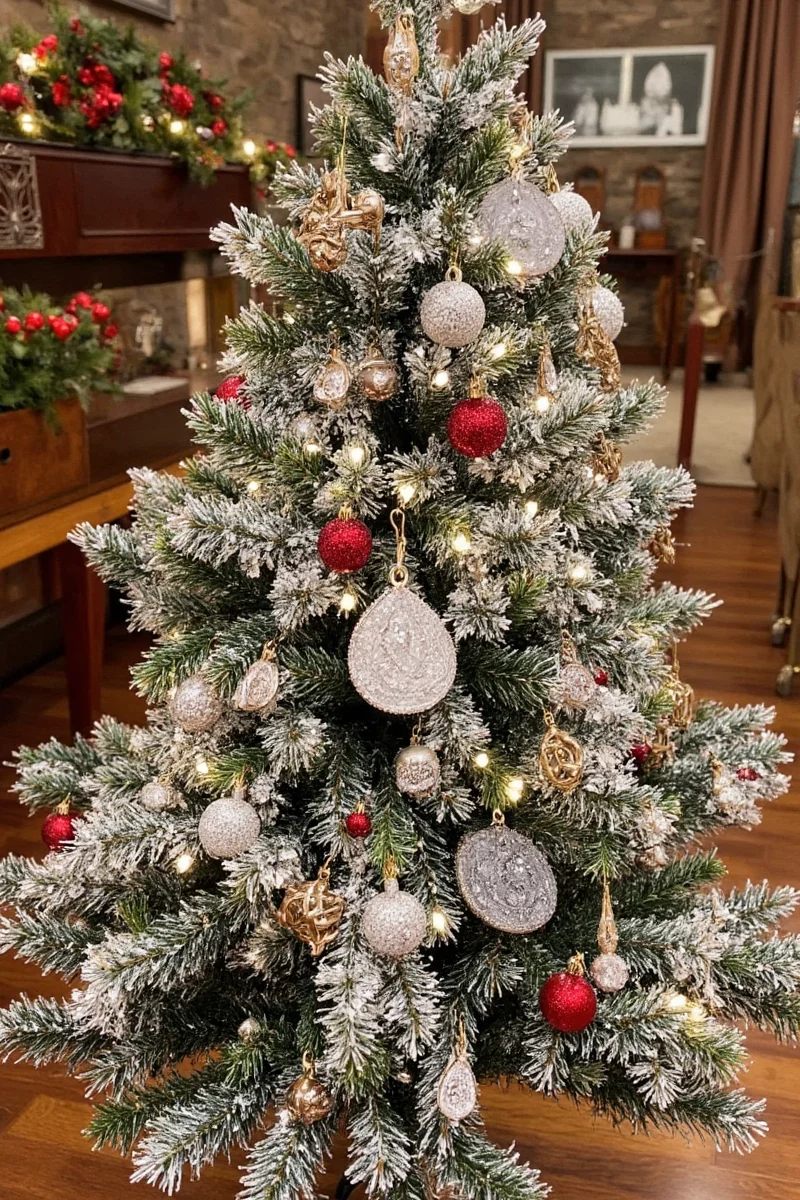 Jewelry Christmas tree in a cozy living room setup
