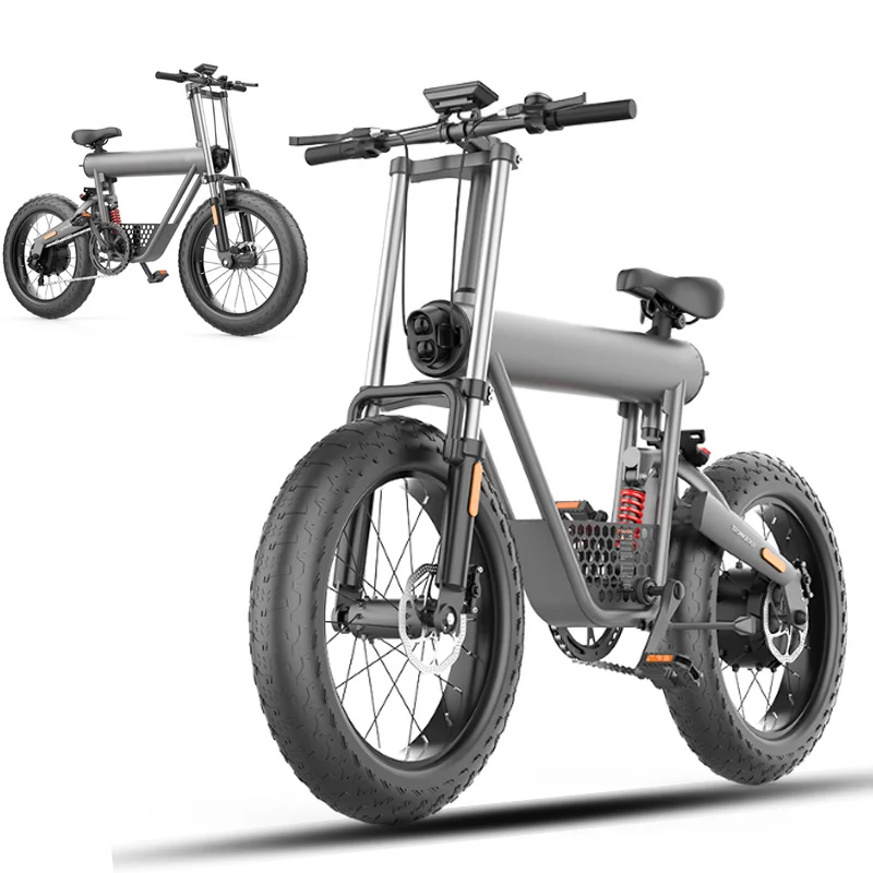 

Lead The Industry China Factory Price 500W Electric Bike 20 inch full suspension fat tire electric folding bike, Space grey