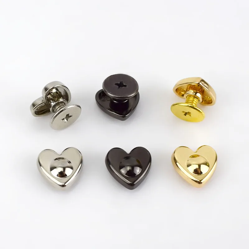 

Deepeel BF312 8mm Bag Hardware Handbag Decorative Studs Button Nail Rivet Buckles Snap Hook Heart Shape Rivet Screw Ring