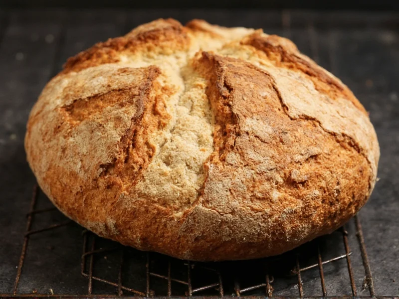 Crusty artisan bread fresh from Dutch oven