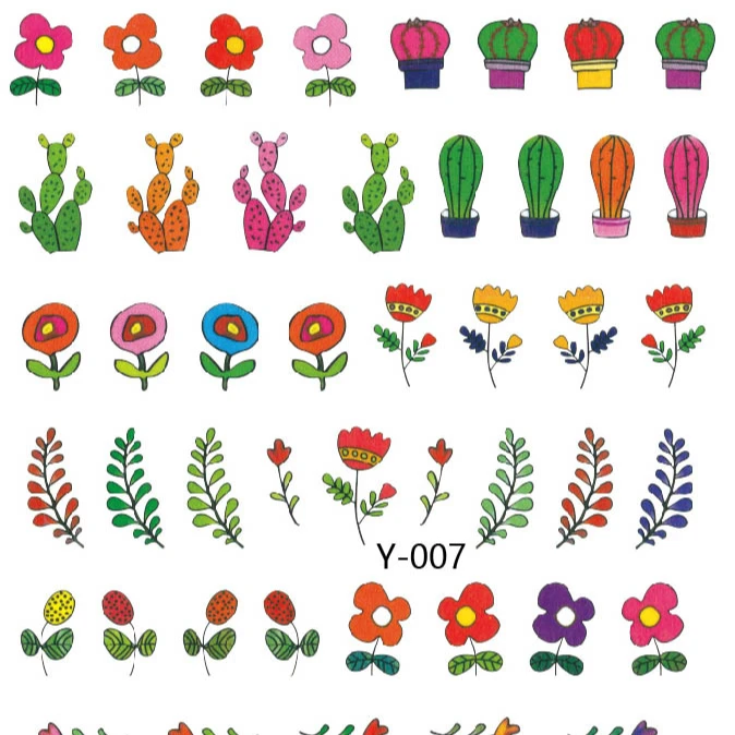 

2021 Nail Art Stickers Childlike DIY Nail Decals Flower Nail Decoration