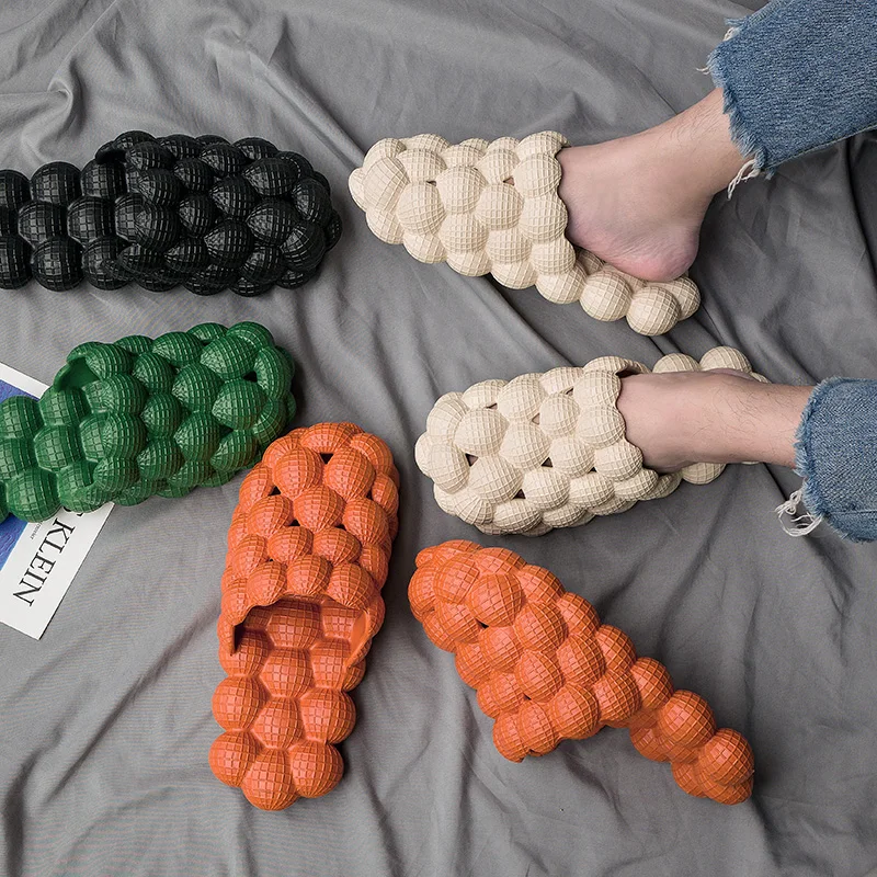 

Slides Geek Star Trendy Pop It Bubble Croc Lychee Flat Slipper Bubbles Tea Foam Air Slides Funny Bubble Ball Slipper Slides