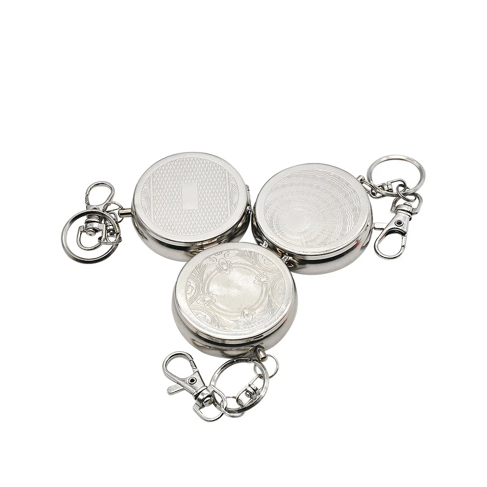 

New Spot Portable Small Mini Pocket Watch Ashtray With Keychain Ashtray