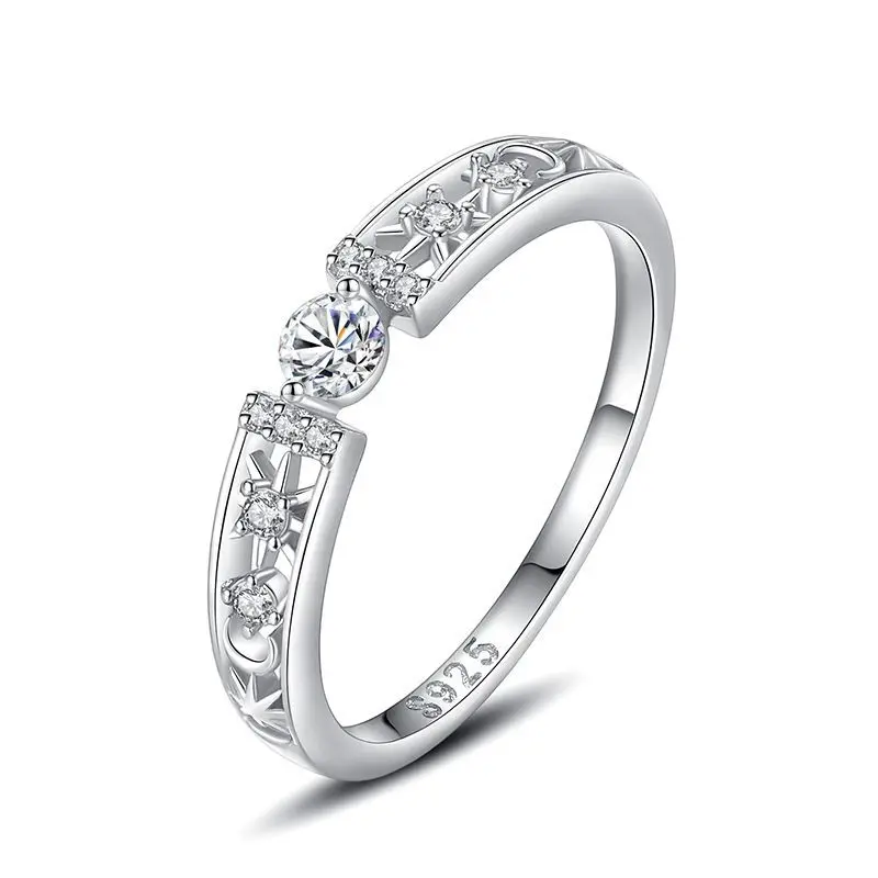 

Personality Design Diamond Women White Gold Wedding Sterling Silver Engagement Ring