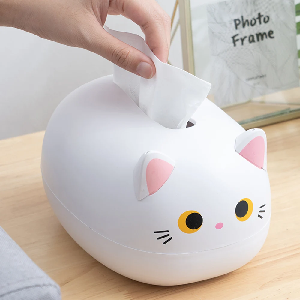 

Nordic ins desktop living room tissue storage box plastic drawer box cat tissue box