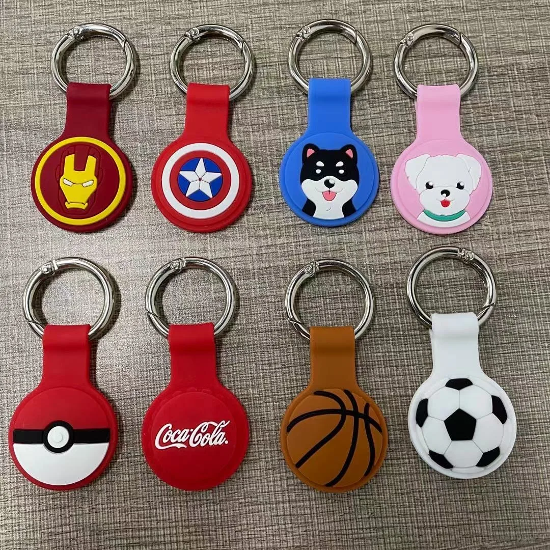 

2022 New Design Protective Cover GPS Tracker Keychain Holder Silicone Case For Apple Airtag, Multi colors