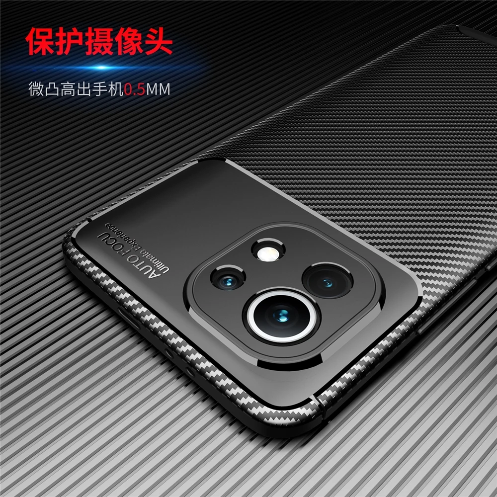 

Original Carbon Fiber Texture Silicone Soft Back Phone Cover Case For Xiaomi Redmi Note 11 K40 Pro + Poco M4 X4 Mi Redmi 10C