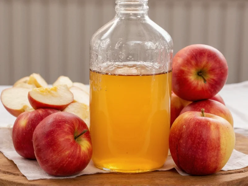Organic apples and glass jar for diy apple cider vinegar