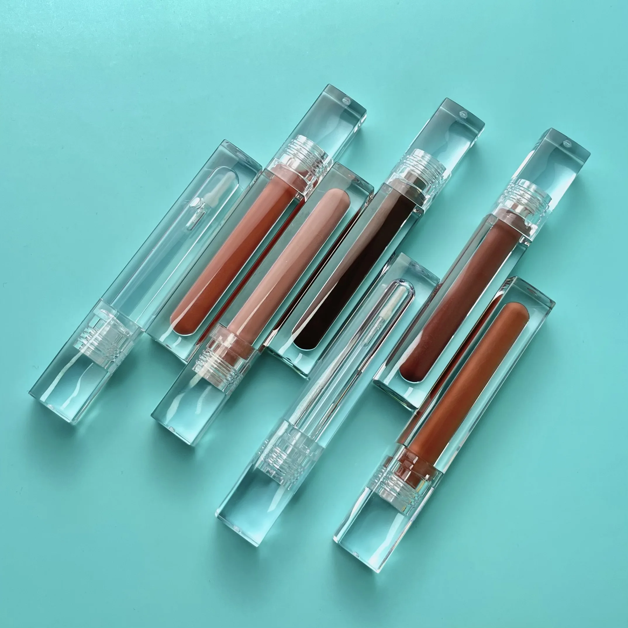 

Wholesale lip cream clear square tube private label lip gloss