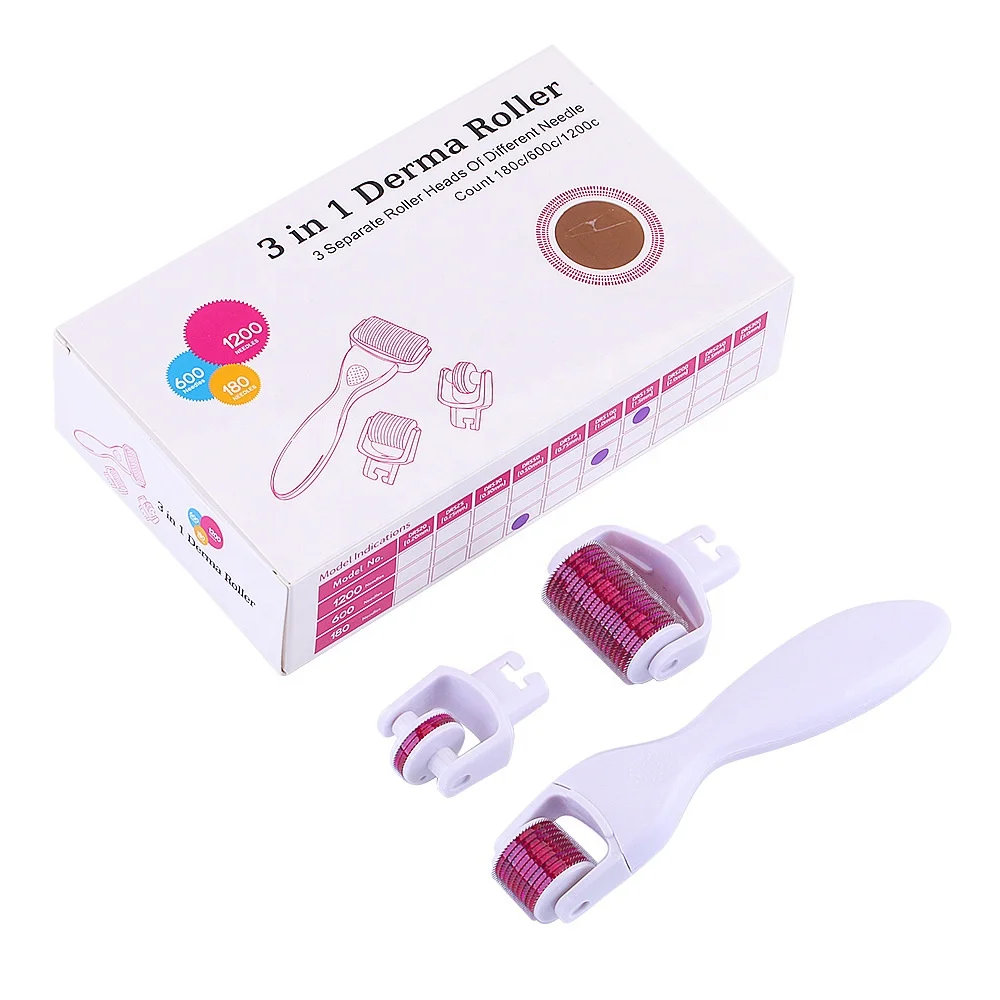 

Medical Grade Customize Face 1mm 0.5mm Micro Needle Titanium Microneedle Derma Roller 3 In 1