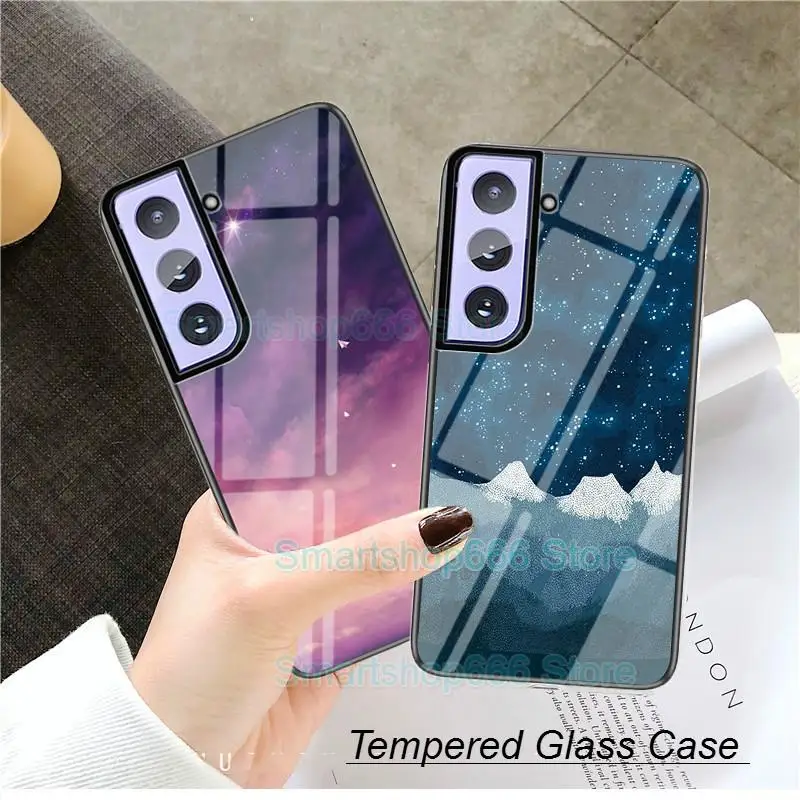 

Luxury Tempered Glass Protective Case For Samsung A12 A52 A72 A21s M31s M51 A41 A51 A71 S20 FE S21 S30 Plus Note 20 Ultra Cover