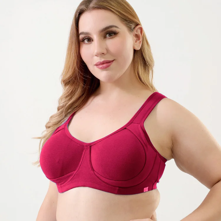 

2021 Cotton Plus Size Sports Bra Ultra-thin Non-sponge Belt Steel Ring Style Foreign Trade Underwear Fitness Vest Women