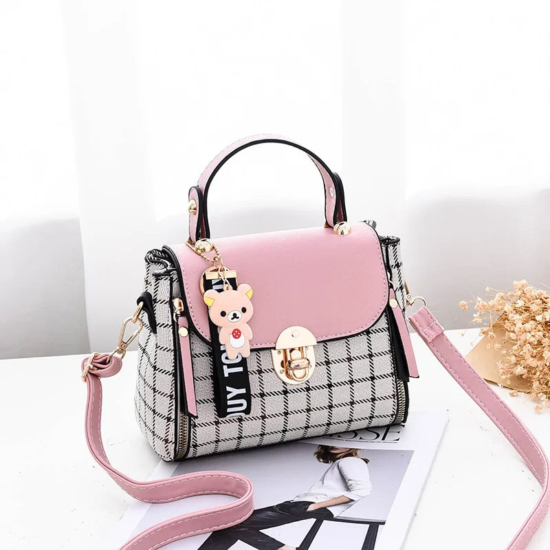 

2022 New Brand Custom Picture Cheap Latest Handbags Wholesalers High Fashion Popular Korean Version Mini Women Ladies Plaid PU