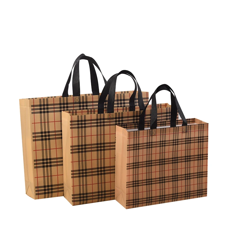 

Promotional grid lines manufacturer direct sale cheap eco-friendly nonwoven bag shopping tote bag, As shown