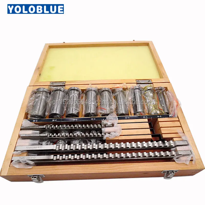
30pcs Inch Sized HSS Groove keyway broach broaches set key broaching tools tool 5pcs 1/2'-1-1/2'18pcs Bushings 7pcs Shims 