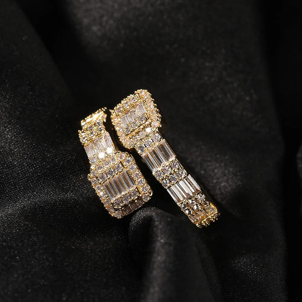 

wuzhou FOXI fashion cubic zirconia ring 18k gold plated adjustable cuban rings jewelry women