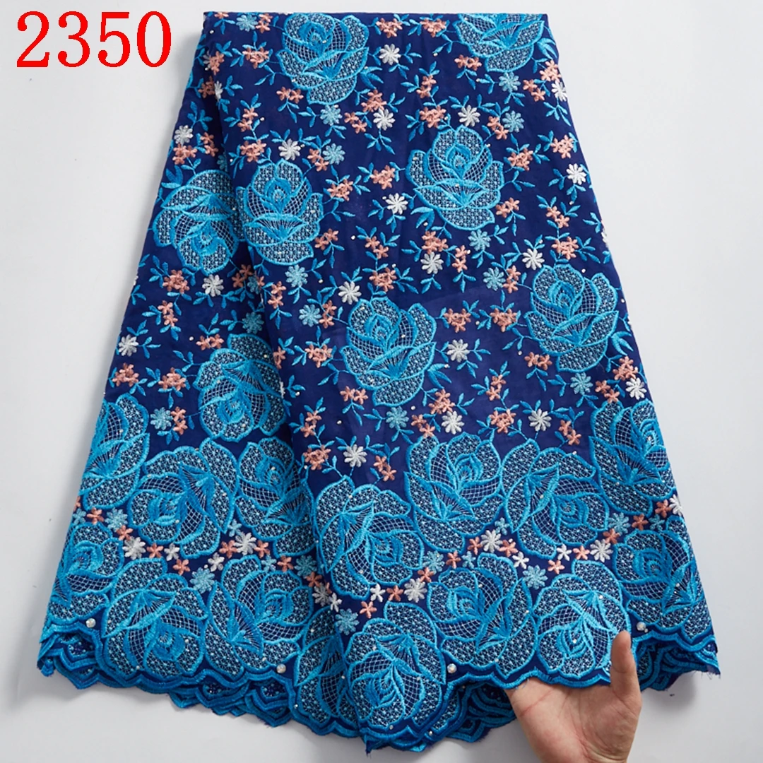 

NEW Embroidery African Swiss Voile Cotton Lace Wholesale Price Nigerian Dry Cotton Lace Fabric For Party 2350