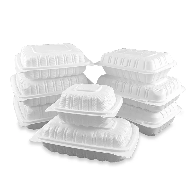 

Microwave Safe White Lunch Box Disposable Take Out Plastic Food Lunch Box