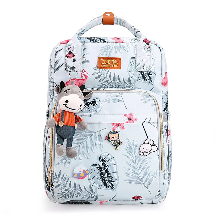 

Mummy Diaper Backpack Bag Multilayer Pocket with Large Capacity Diaper Bag for Mother Baby Products Organizer Bag Print Nylon, Customized colors