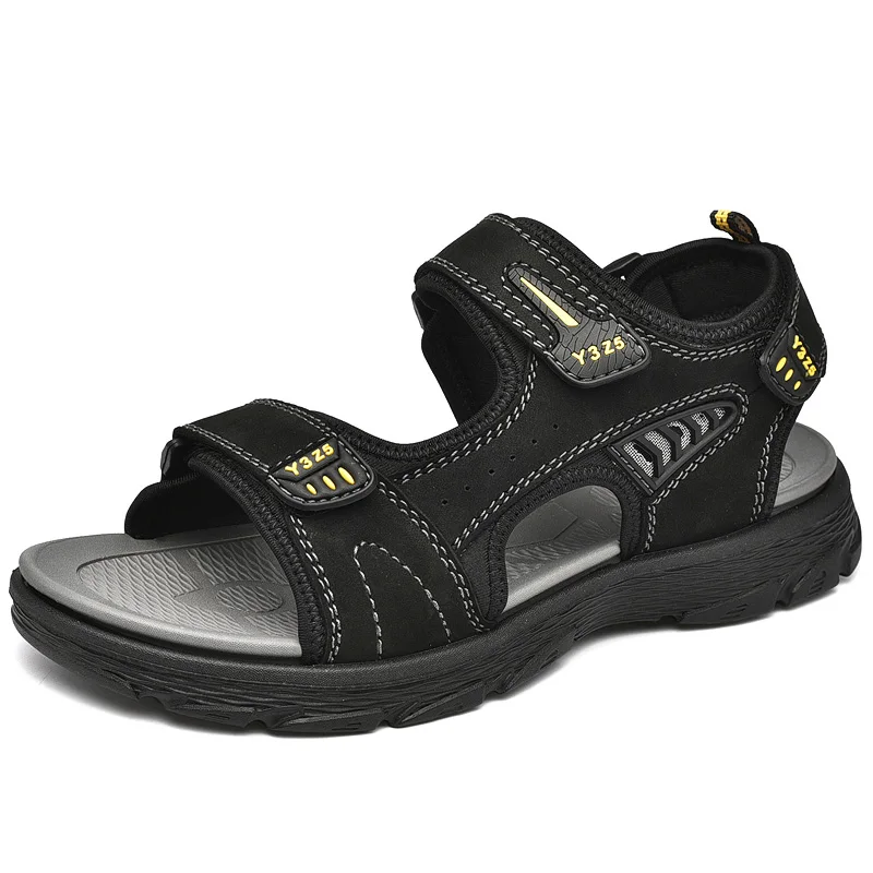 

2021 new Men's Summer Beach Sandal Fashion Plain Slide Sandal Men Pu Sandals