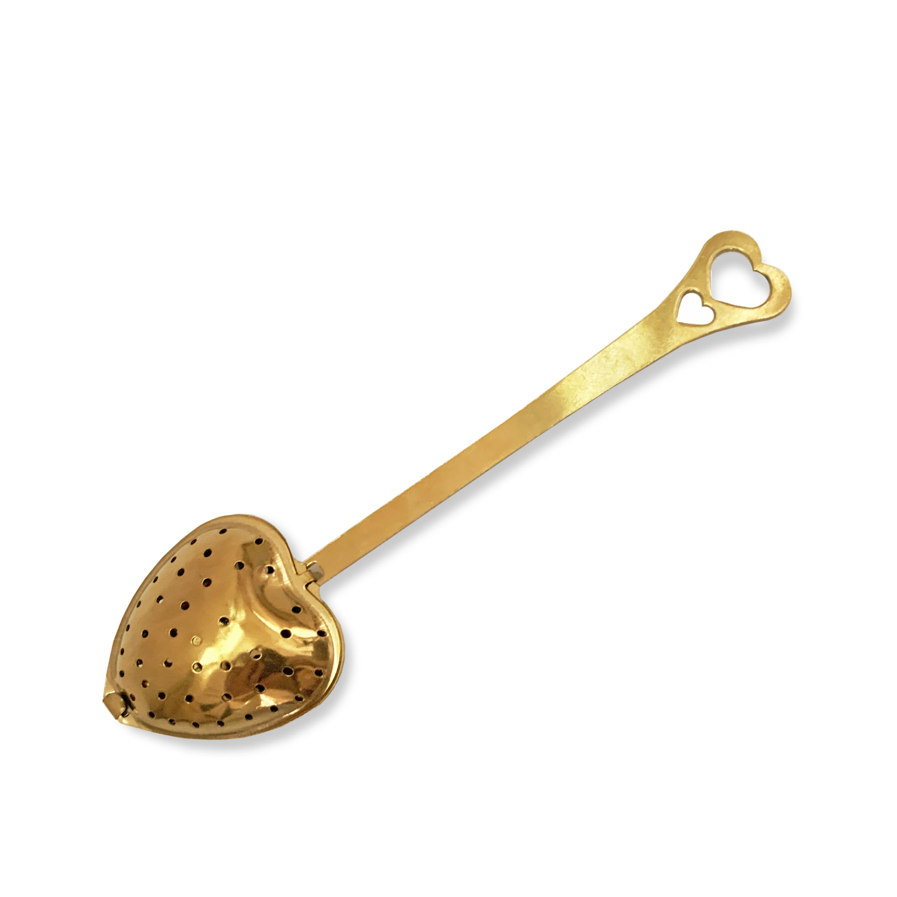 

Hot Sales Heart-shaped Stainless Steel Metal Silver Rose Gold Tea Strainer Filter With Handle Mesh Tea Strainer Gold