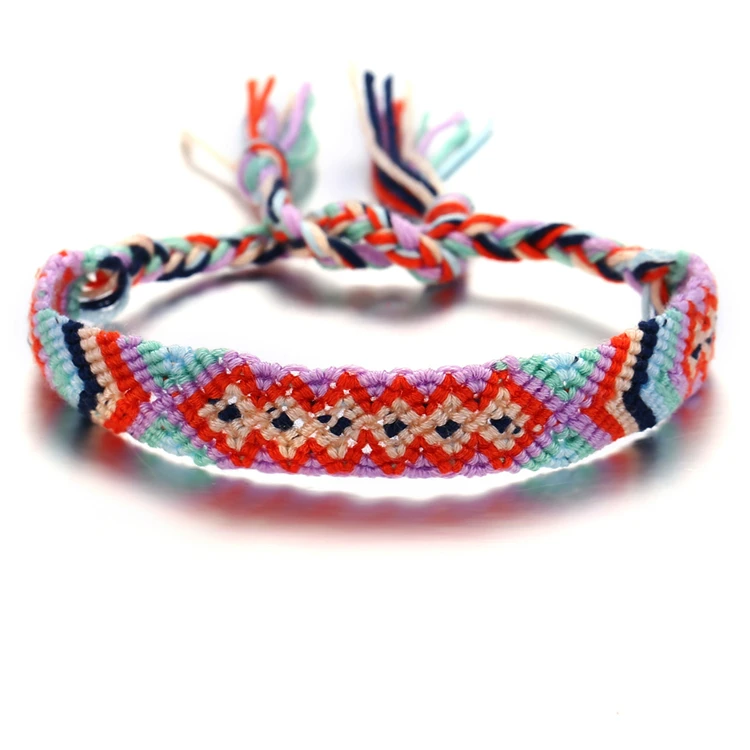 

Creative new retro design bohemian beach color rope hand-knitted anklet, Like picture