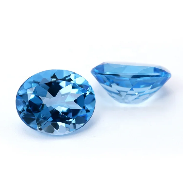 

natural swiss blue topaz price per carat oval shape 7*9mm loose gemstones topaz for jewelry making