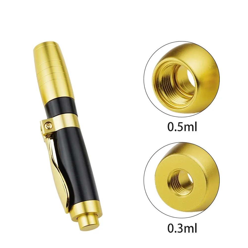 

anti wrinkle black gold pin metal Meso Gun 2 in 1 03ml fat dissolver 5 ml ampules face lifting hyaluronic injection pen