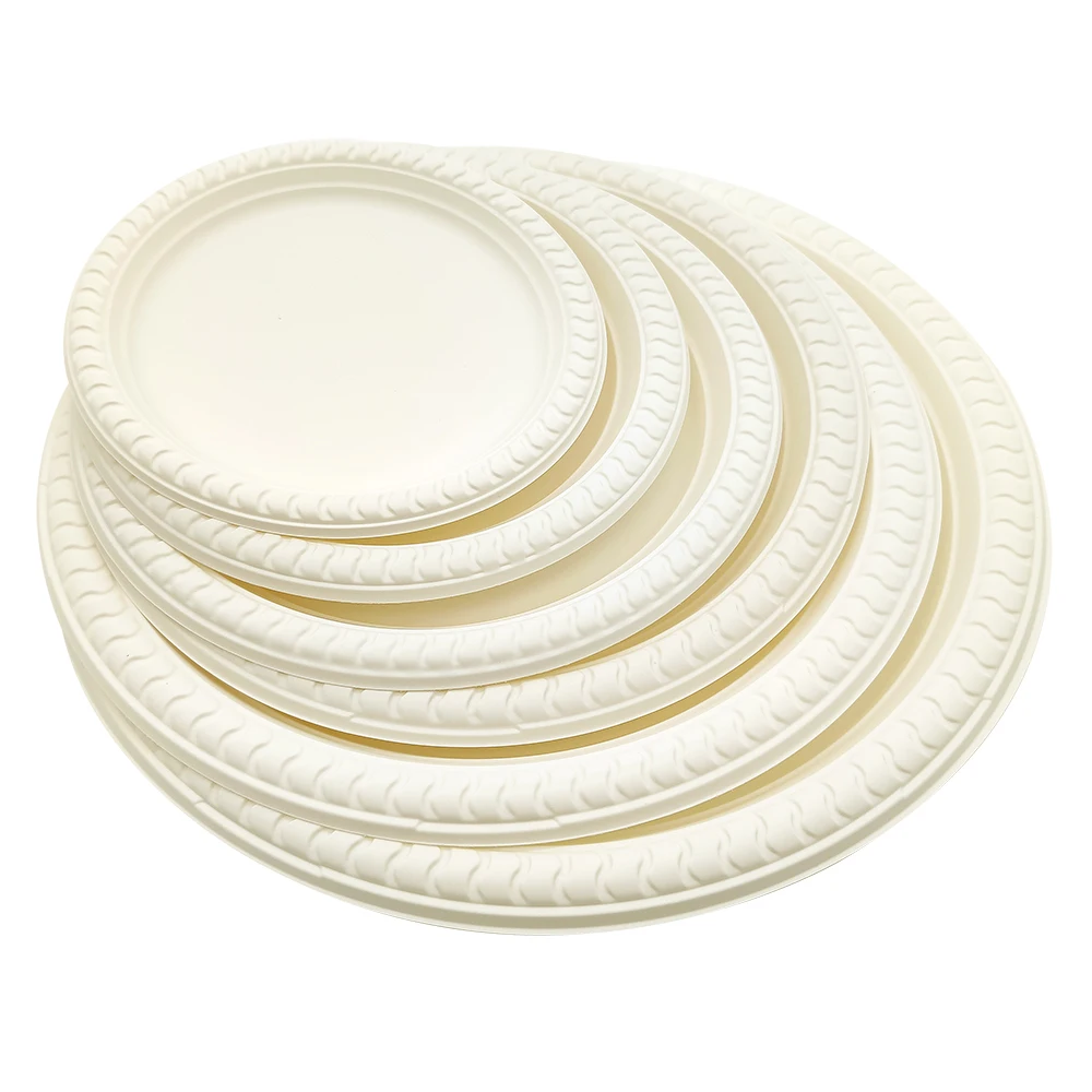 

4''/5.5''/6''/7''/8''/9''/10''/11'' Corn Starch Disposable Plate Biodegradable Food Container