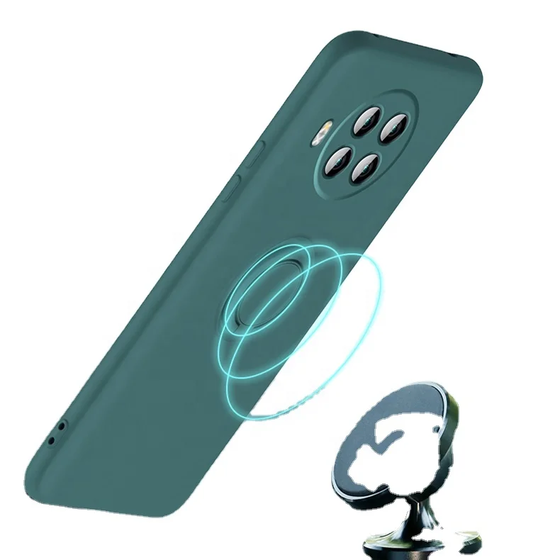 

Liquid Silicone Ring Holder Phone Case For Xiaomi Redmi 9 9A 10X Note 9 9S 8 8 Pro 7 Mi 10 5G 9 8 Stand Magnetic Car Cover, 15 colors in stock