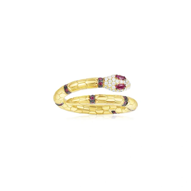 

New Fashion Gold Jewelry Snake Golden Ruby Vintage for Women Gift Party