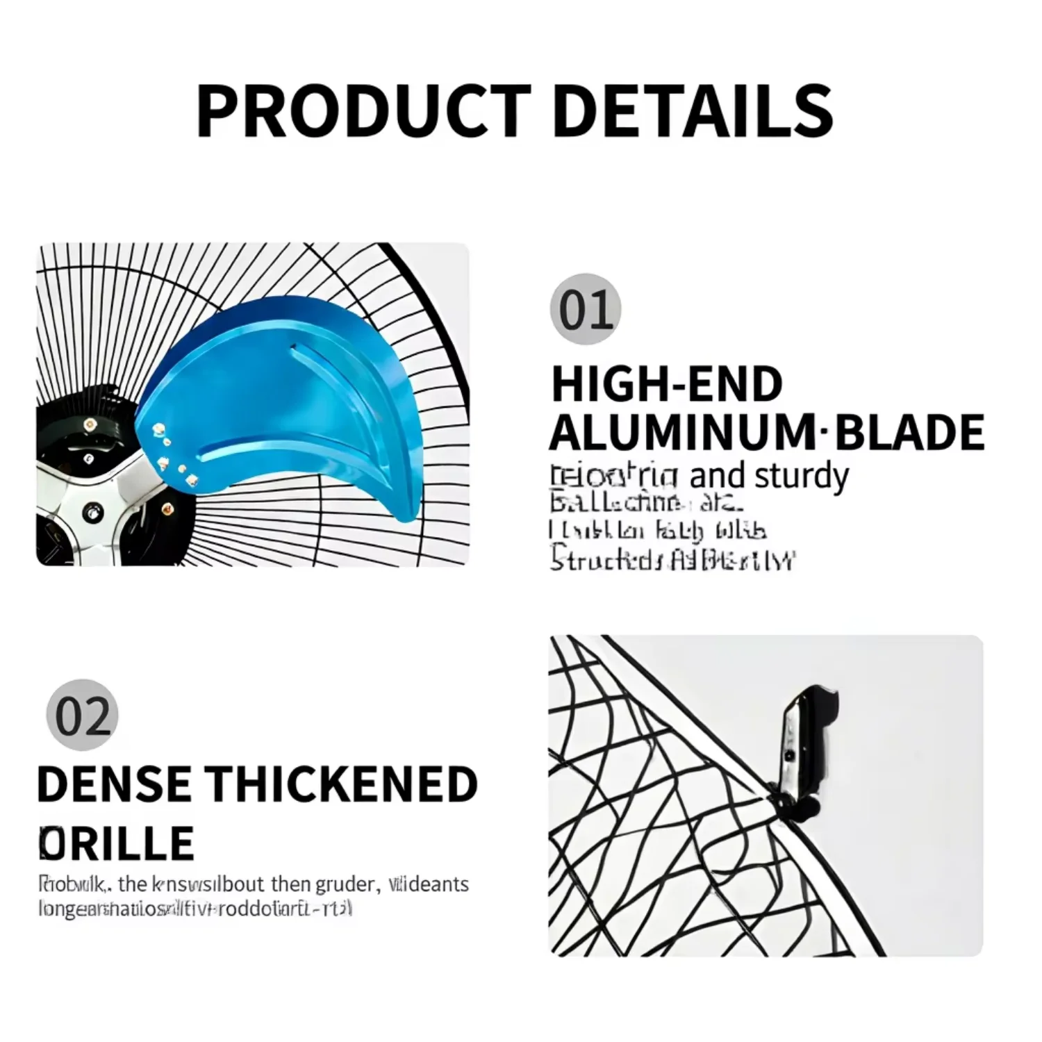 Mechanical Floor Fan, 18-inch, 3-in-1, Aluminum - detail 6