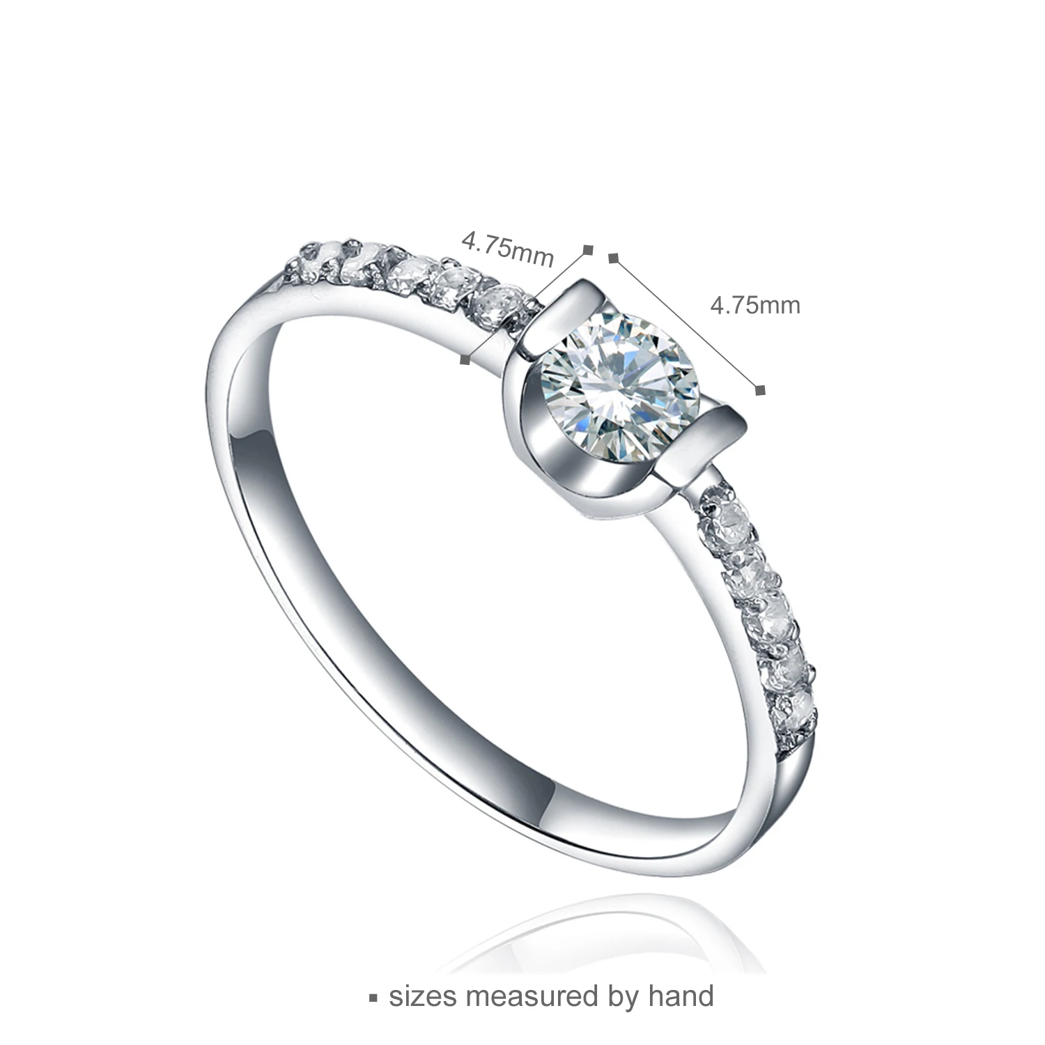 Gemstone CZ 925 Sterling Silver Wedding Engagement Ring(图2)