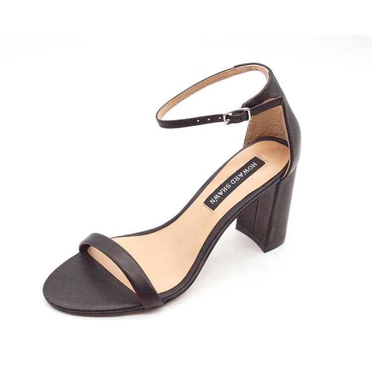 

2023 Custom Manufacturer Summer dresses shoes women genuine leather chunky square high heel dress ladies sandal