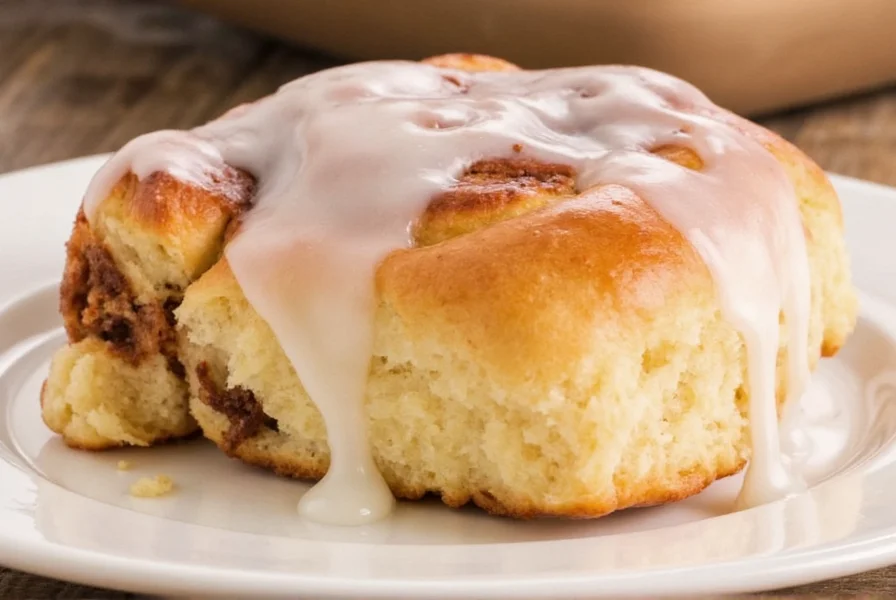 Homemade cinnamon rolls with gooey center and cream cheese icing