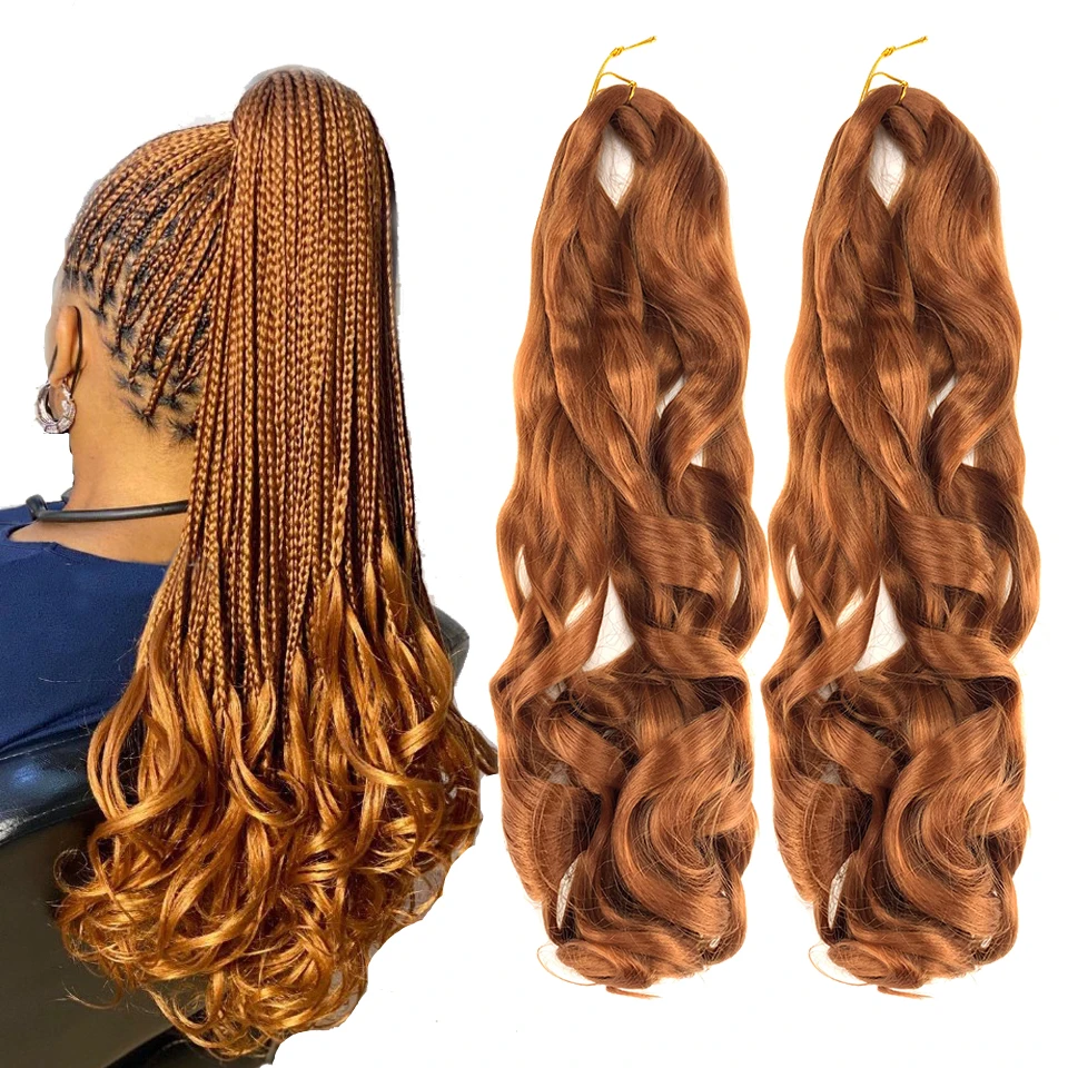 

Wholesale 150g Synthetic French Curls Hair extension Ombre Crochet Braids Attachment Wavy Braiding Hair