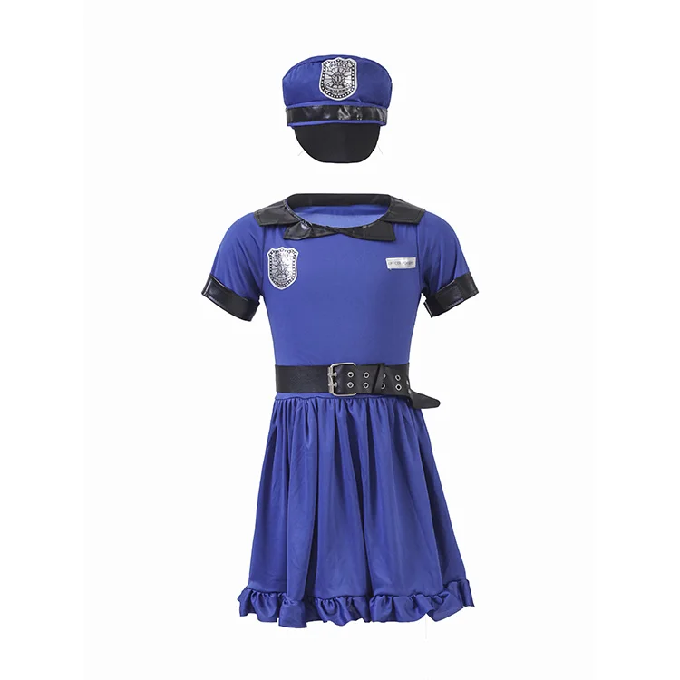 

Dress Clothing Halloween Police Uniform Girls Party Carnival Costume With Hat, Oem order