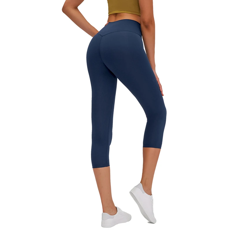 

2021 new yoga cropped pants high waist hip slim slimming sports fitness yoga pants women stretch leggings tight pants