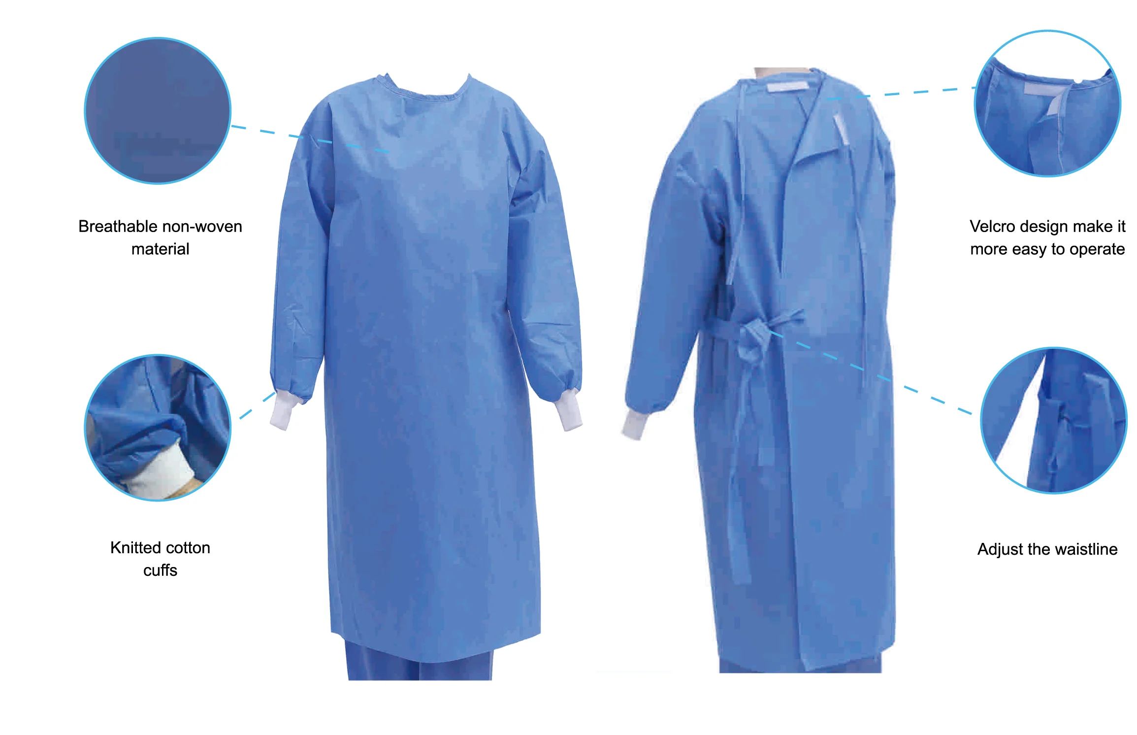 Hot selling Medical SMS disposable surgical gown for hospital