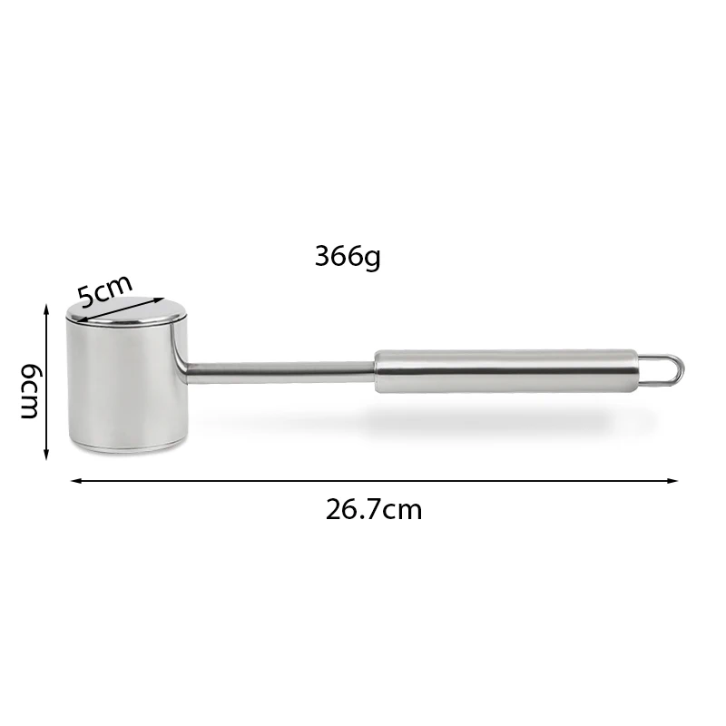 304 Stainless Steel Meat Tenderizer Heavy Hammer Tool and Hand-Held Meat Tenderizing Needle Durable Metal Tool