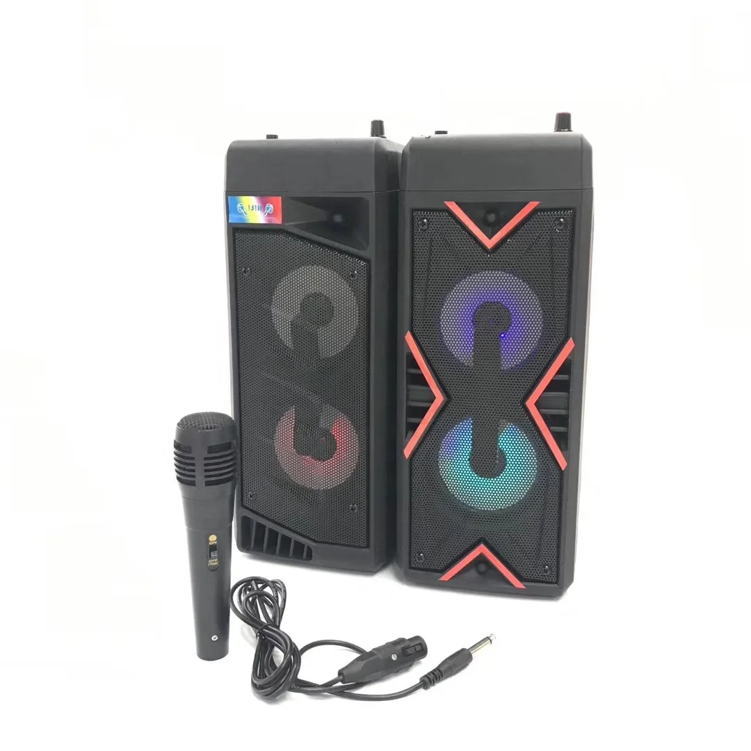 

Wireless Active speaker amplifier module Fashion Popular Portable led bt speaker With microphone Support FM TFcard USB AUX, Black-oty-4401/4402